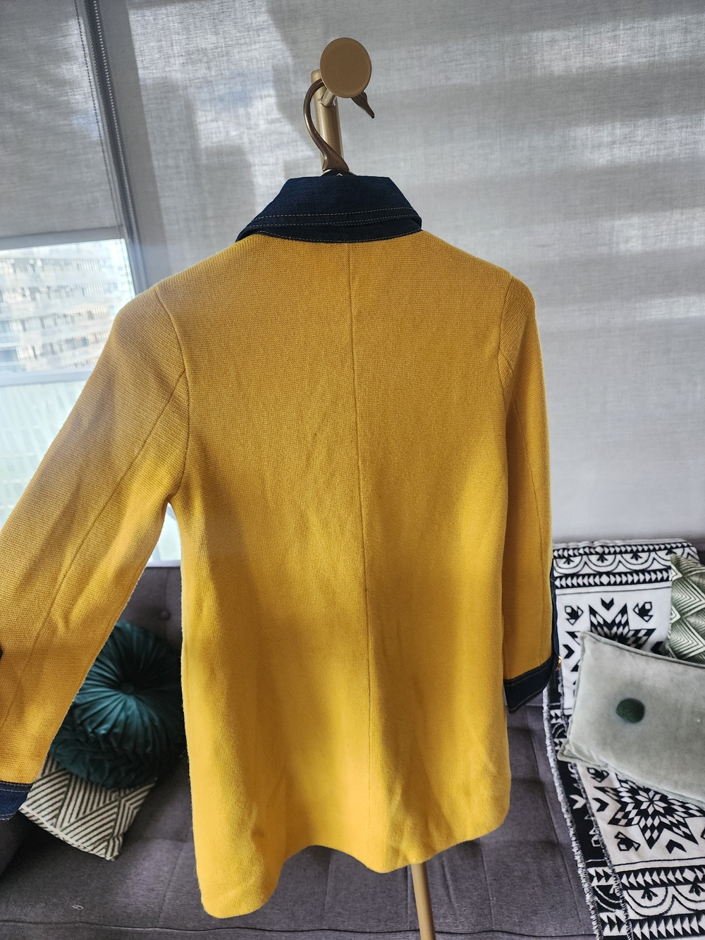 Marc by Marc Jacobs Mustard Yellow Sweater with Navy Trim - Picture 4 of 6